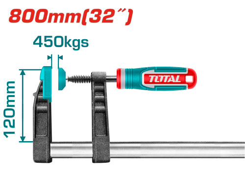 Abrazadera F Total 450kg 120x800mm