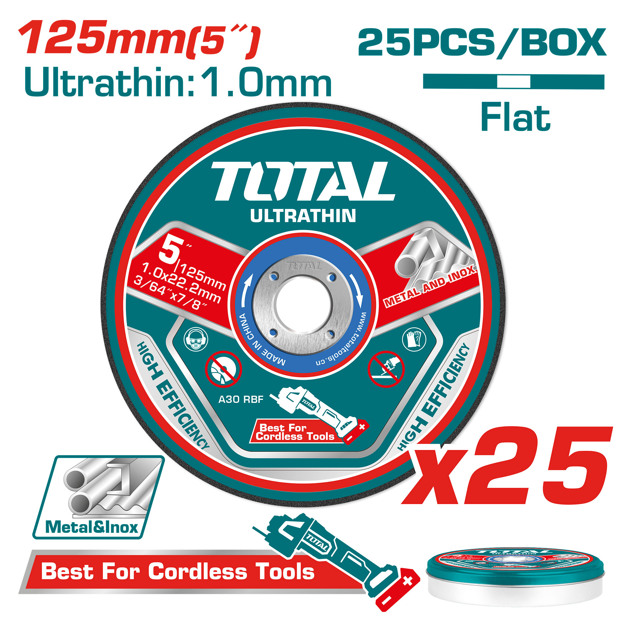 Set Discos Abrasivos Total 125mm Ultrafino