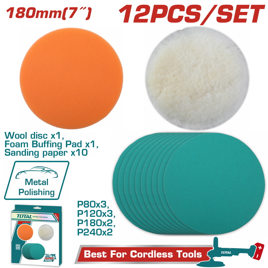 Set De Accesorios Total Para Pulidora 12 Pcs