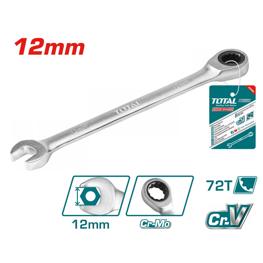 Llave Combinada Con Cricket Total 12 Mm