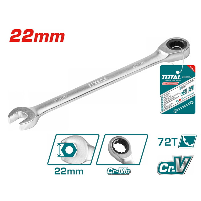 Llave Combinada Con Cricket Total 22mm