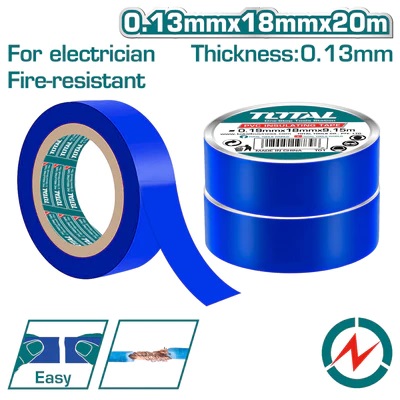 Cinta Adhesiva Total Azul  0.13mmx20m Autofundente