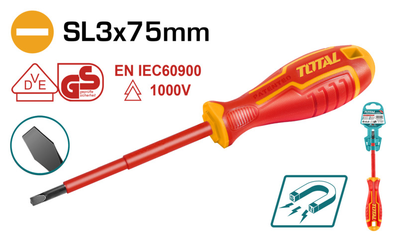 Destornillador Total 1000v Sl3x75