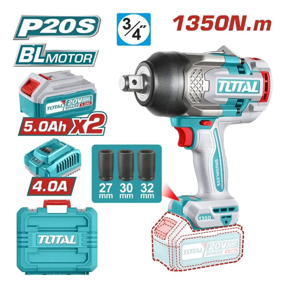 Llave De Impacto Total 20v 1350nm