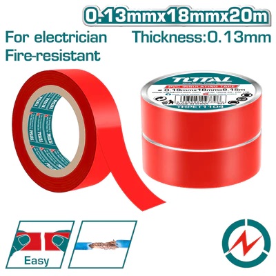 Cinta Adhesiva Total Rojo 0.13mmx20m Autofundente (4691)